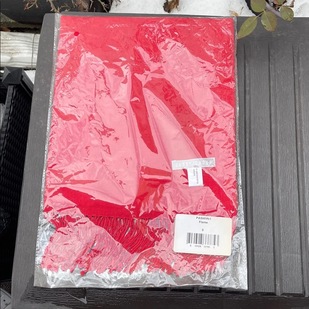 Flame Red - Merino Wool & Silk Blend - Pashmina Scarf